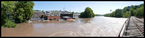 Blackies Bridge -- Back of Manayunk Brewing Company. Record flooding