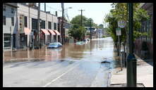 Jamestown looking towards Shurs -- Flooded cars