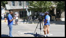Jamestown looking towards Shurs -- ABC News crew