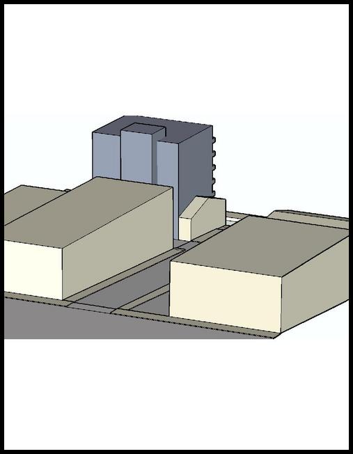 3D perspective of overbuild, arial view above Main Street